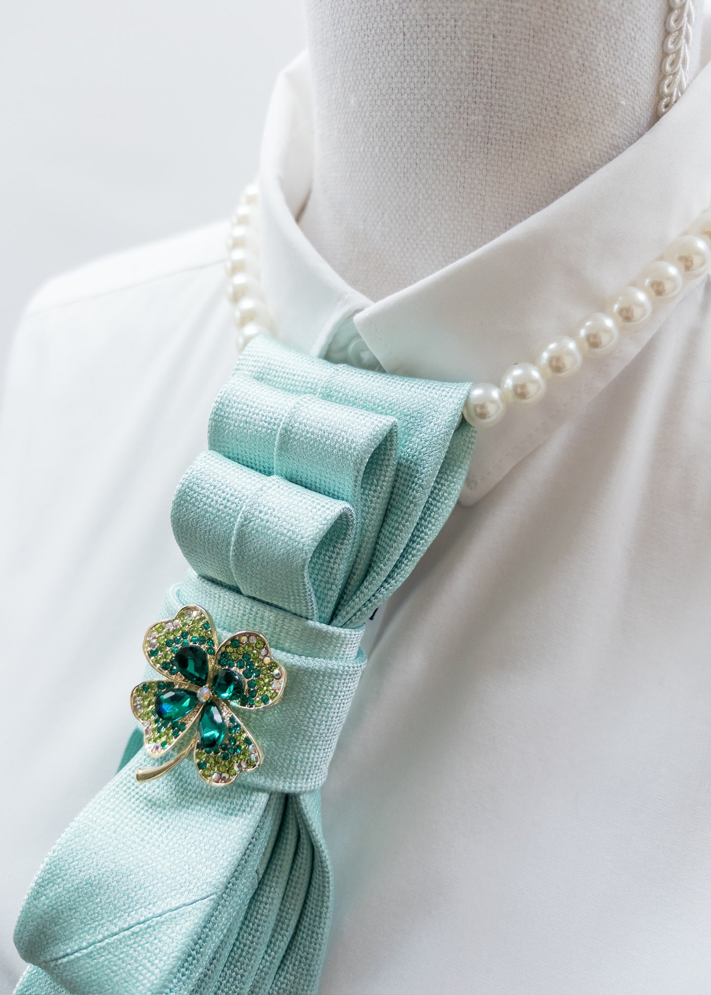 Stropdas mintgroen effen - 100% zijde