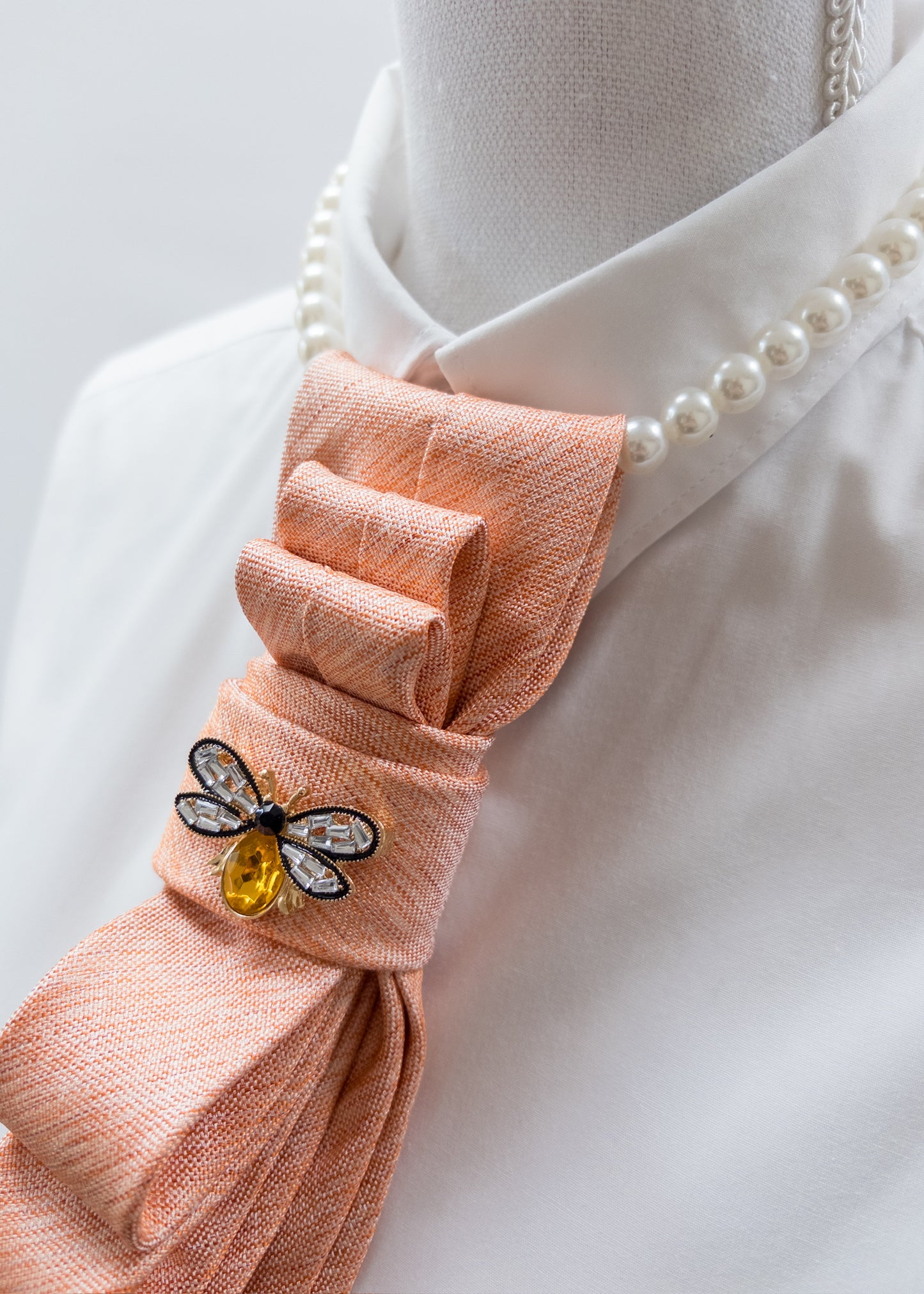 Stropdas oranje effen - 100% zijde