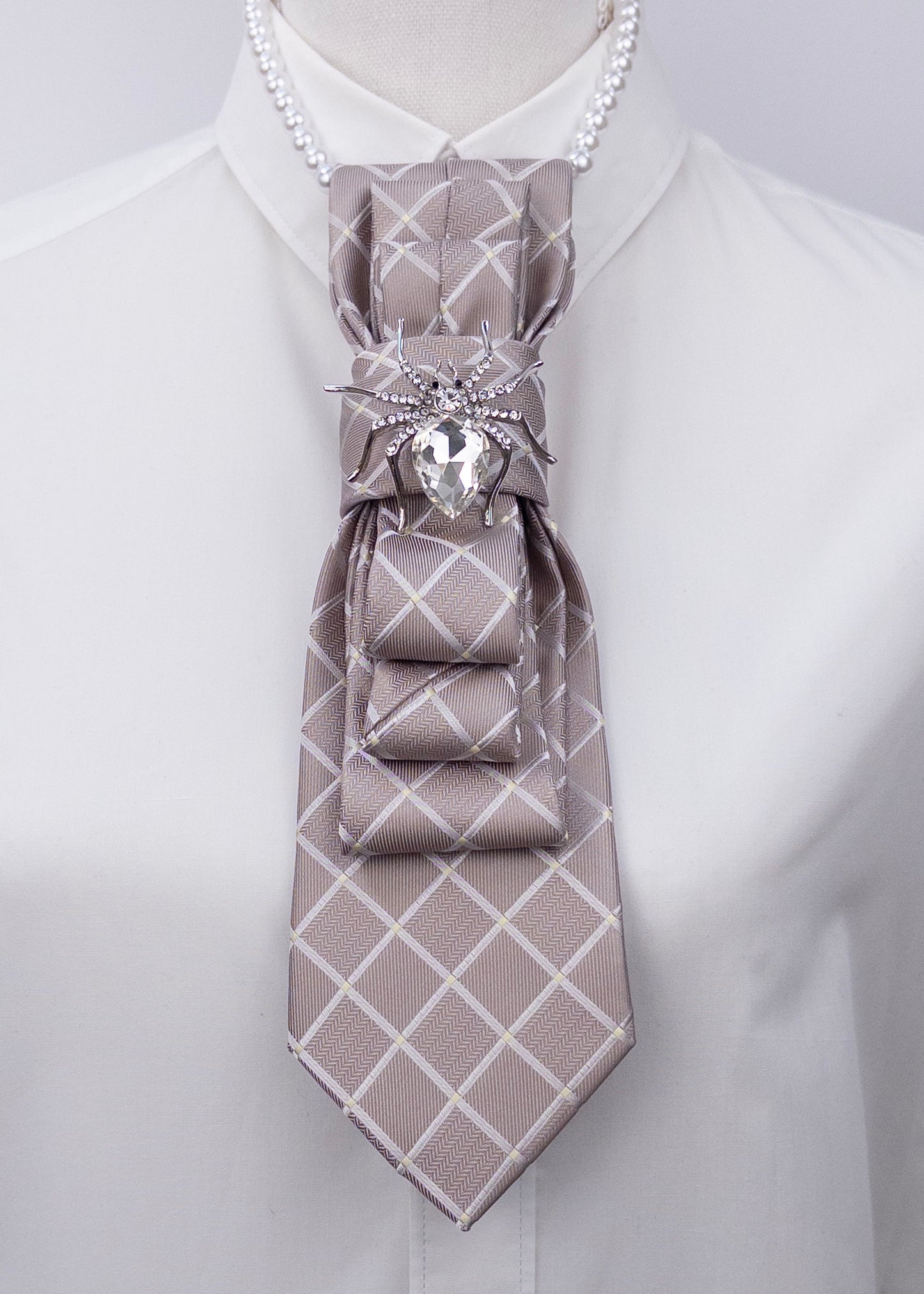 Stropdas zilver spin