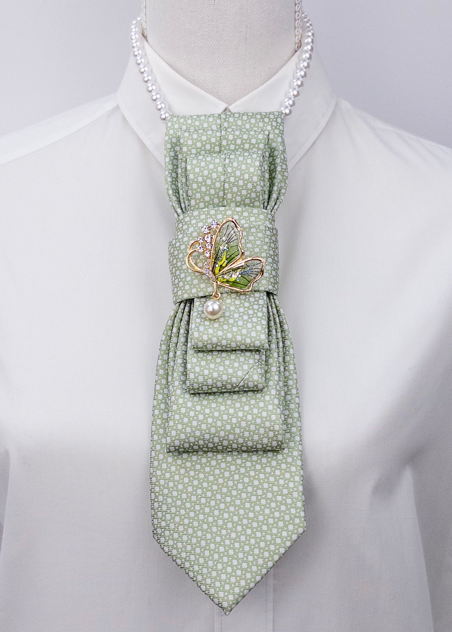 Stropdas groen vlinder