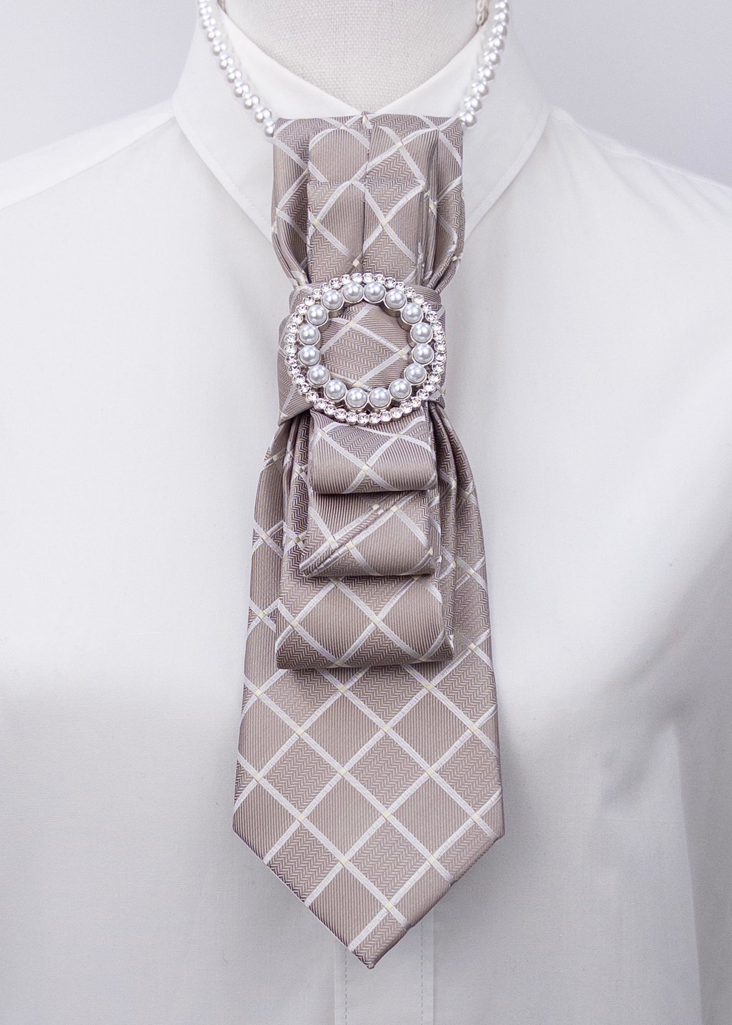 Stropdas zilver rond