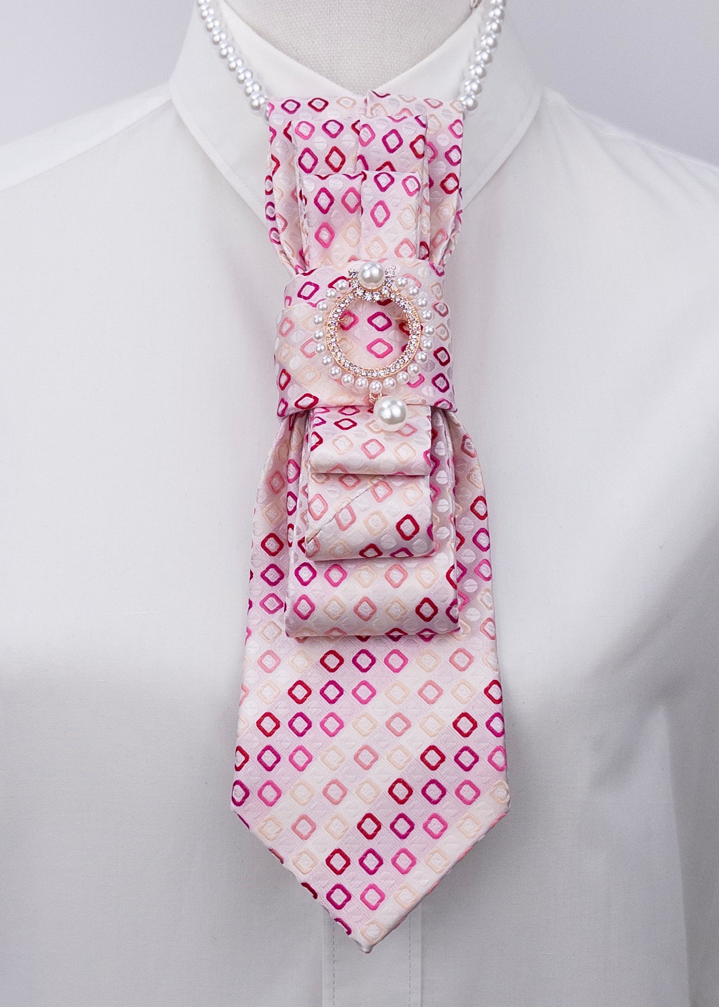 Stropdas roze abstract