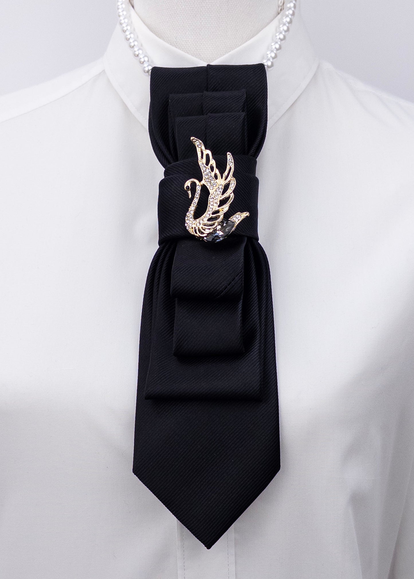 Stropdas zwart zwaan