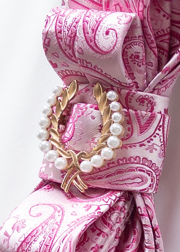 Stropdas (donker) roze  paisley