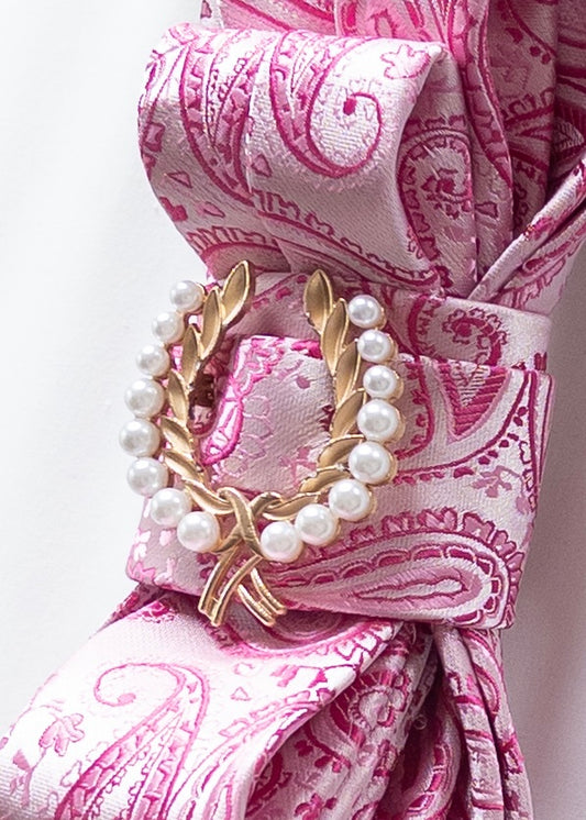 Stropdas (donker) roze  paisley