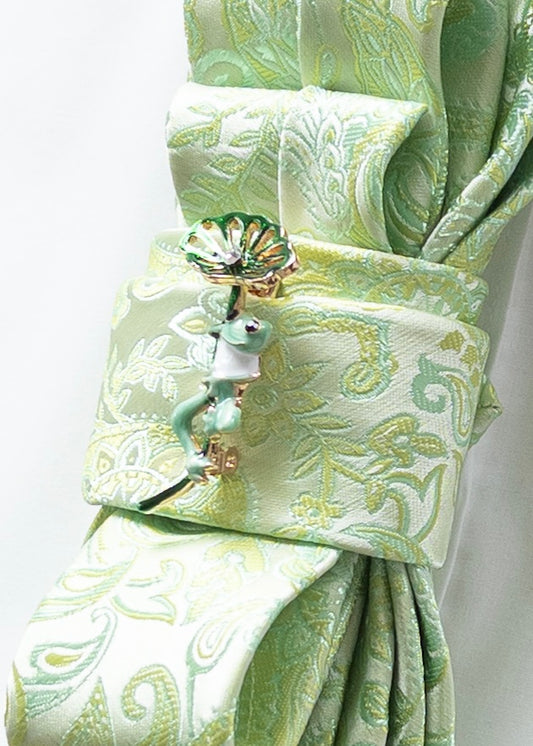 Stropdas lichtgroen paisley