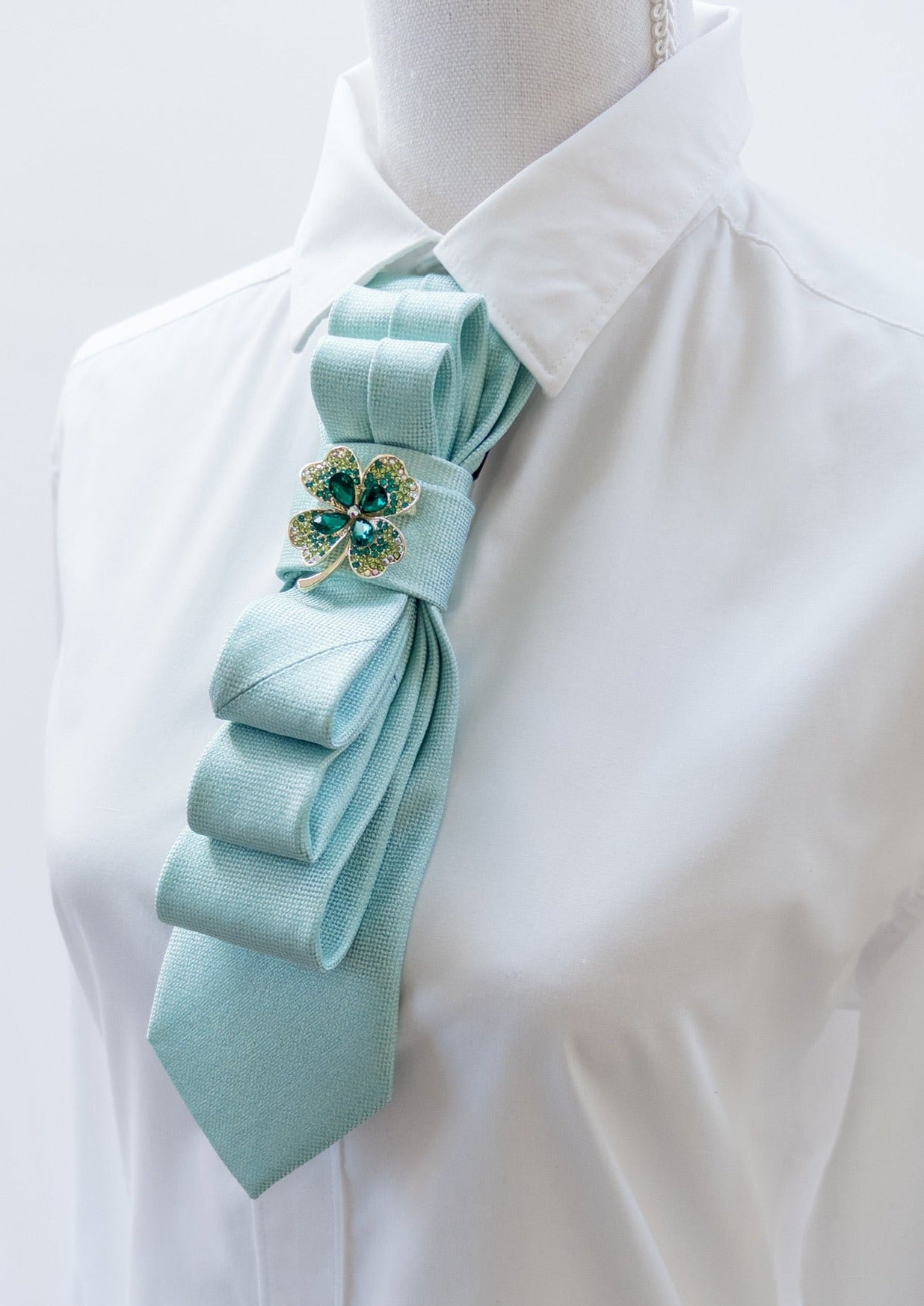 Stropdas mintgroen effen - 100% zijde