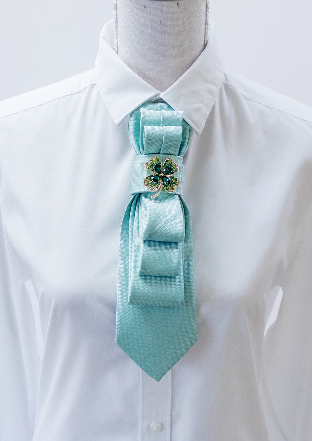 Stropdas mintgroen effen - 100% zijde