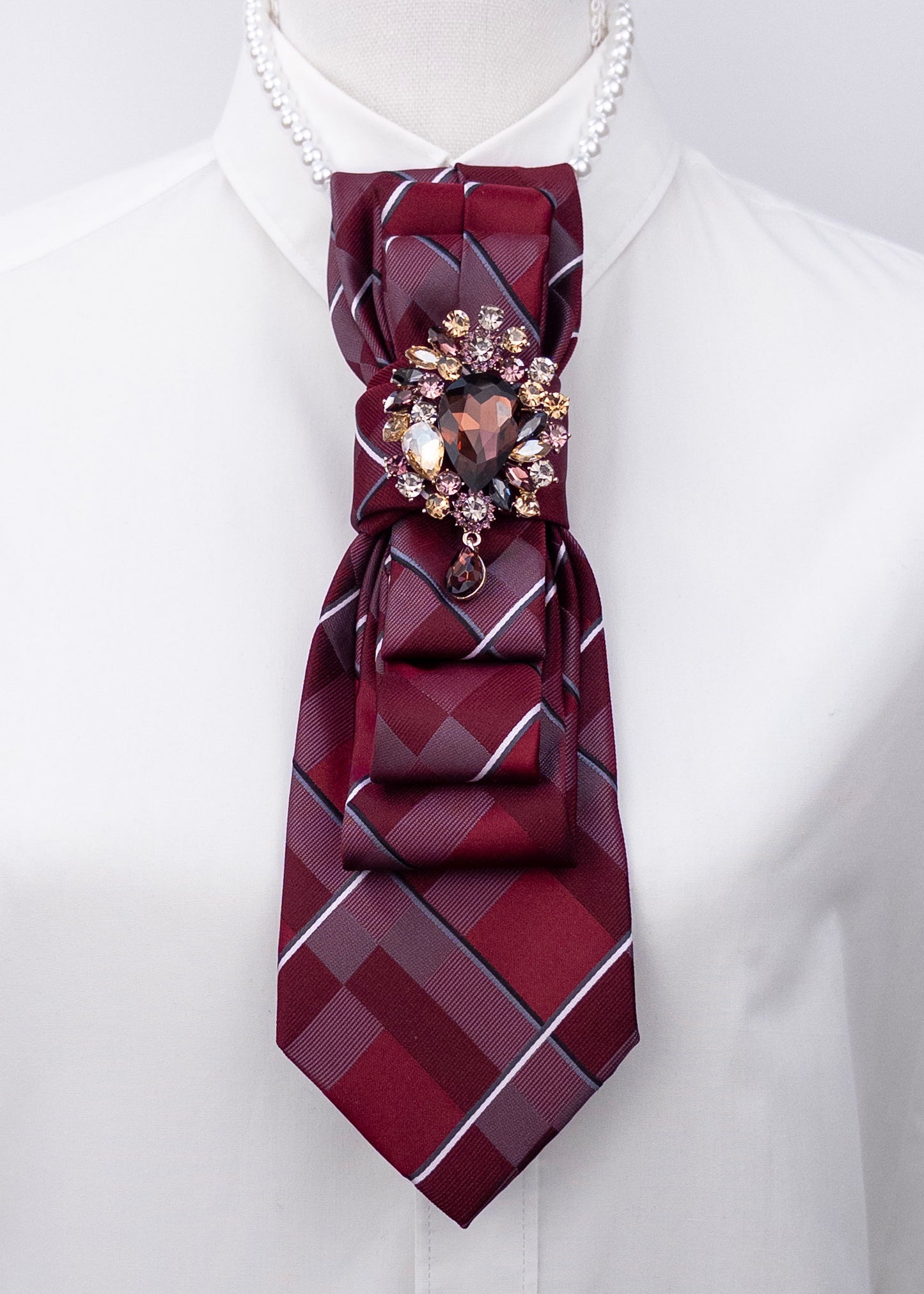 Stropdas burgundy rood