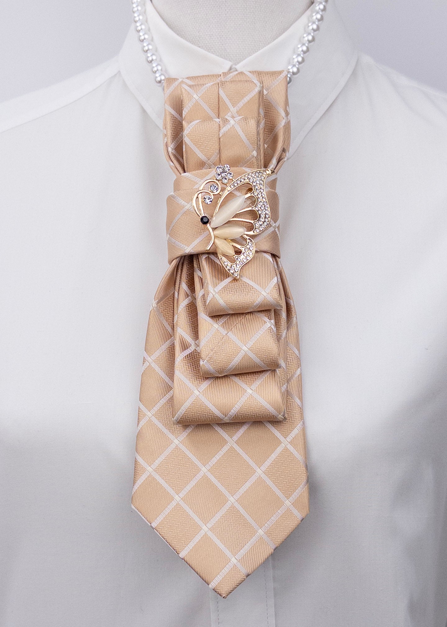 Stropdas goud vlinder