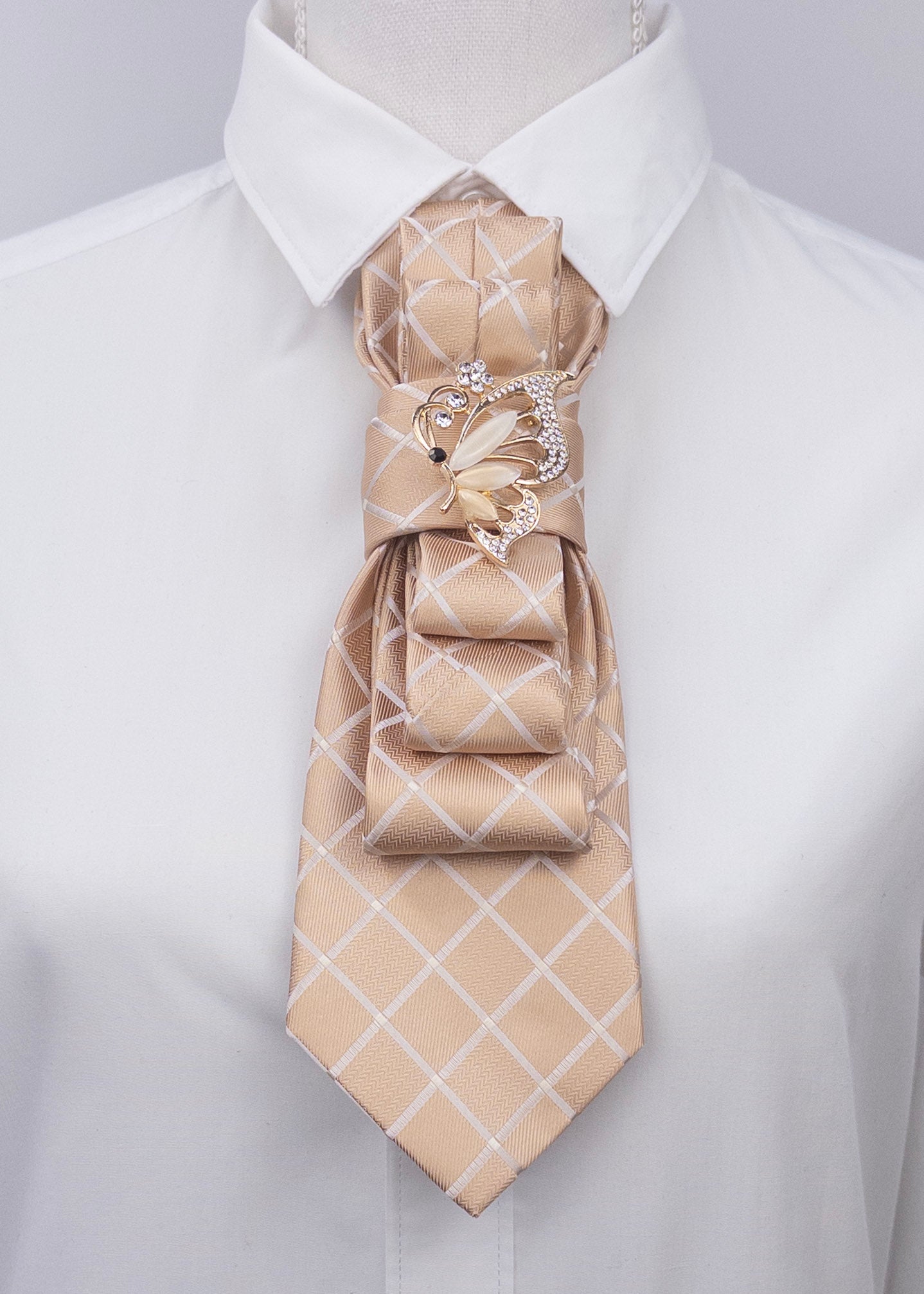 Stropdas goud vlinder