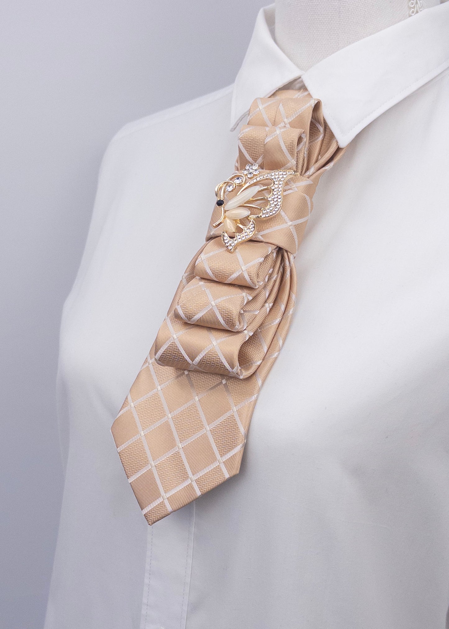 Stropdas goud vlinder