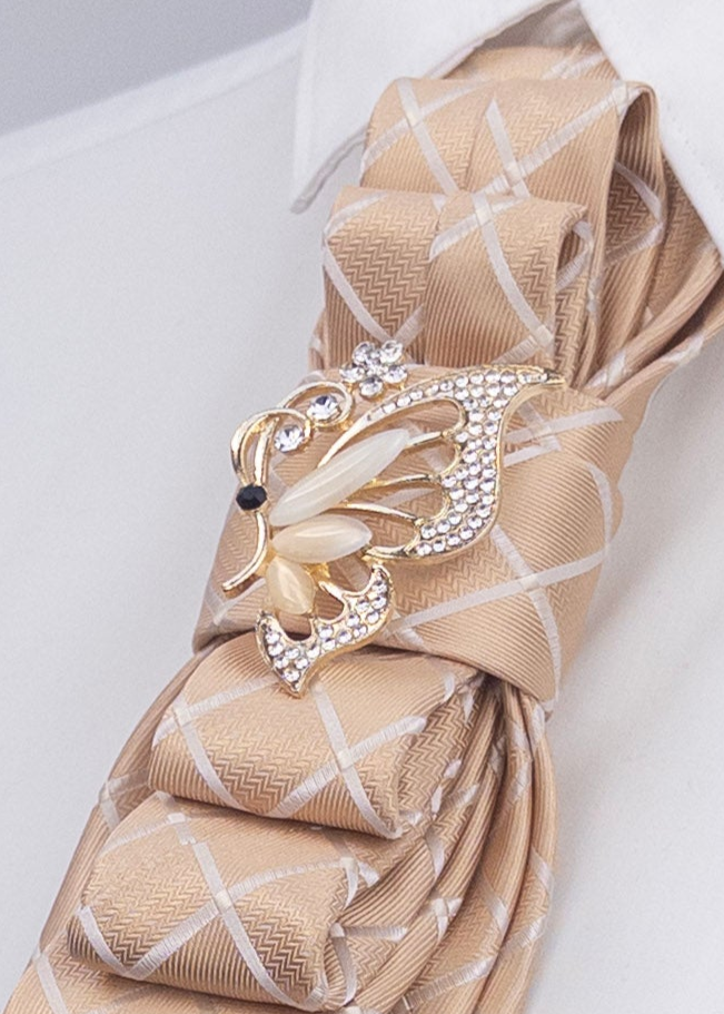 Stropdas goud vlinder