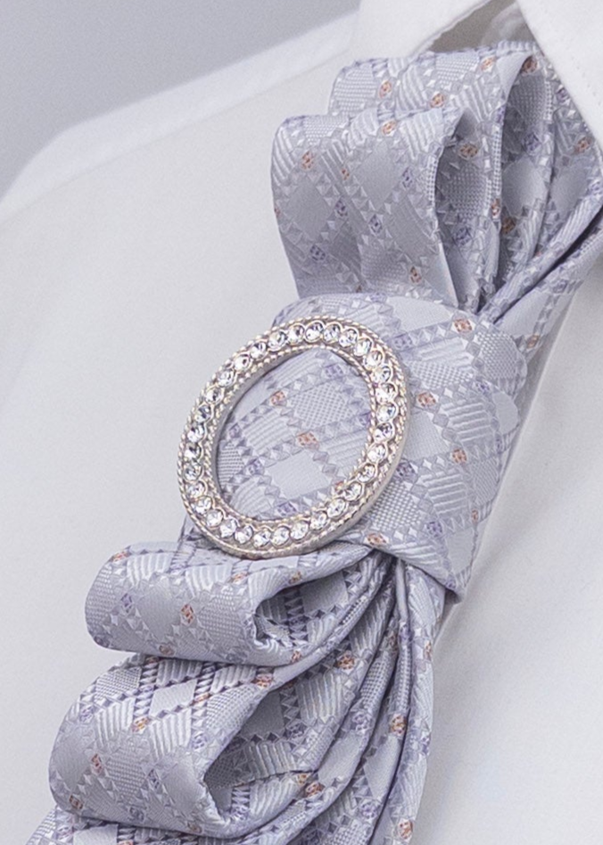 Stropdas licht lila zilver