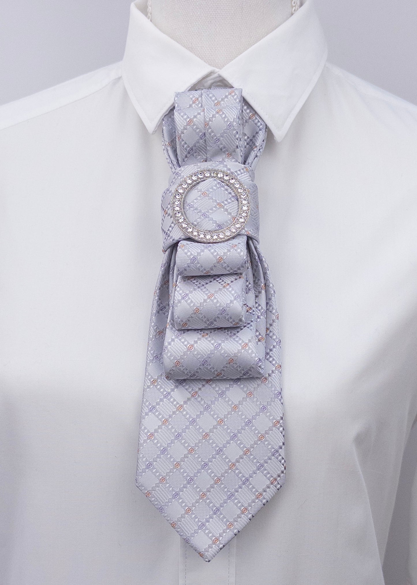 Stropdas licht lila zilver