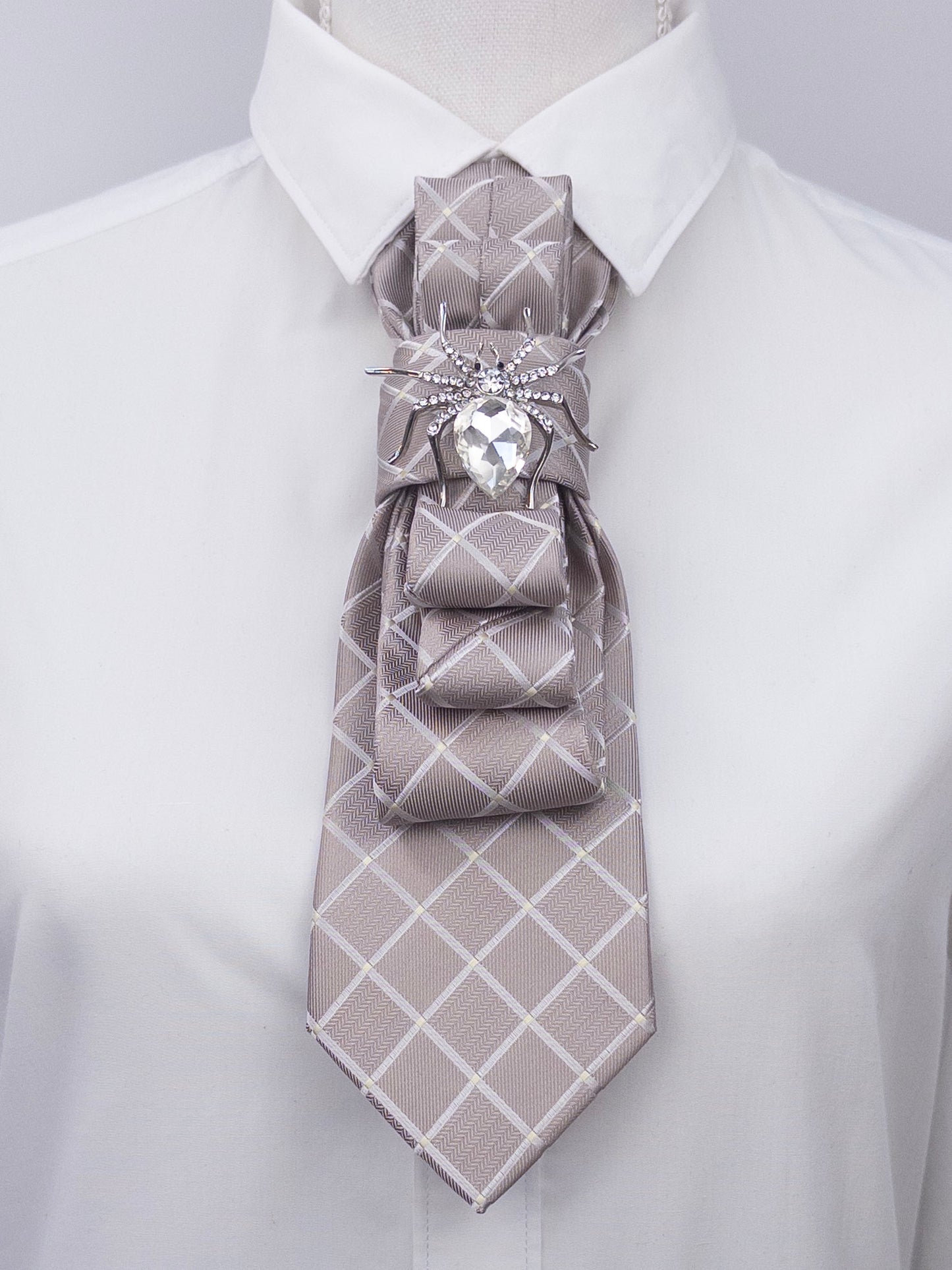 Stropdas zilver spin