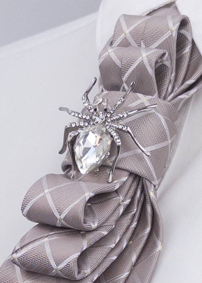 Stropdas zilver spin