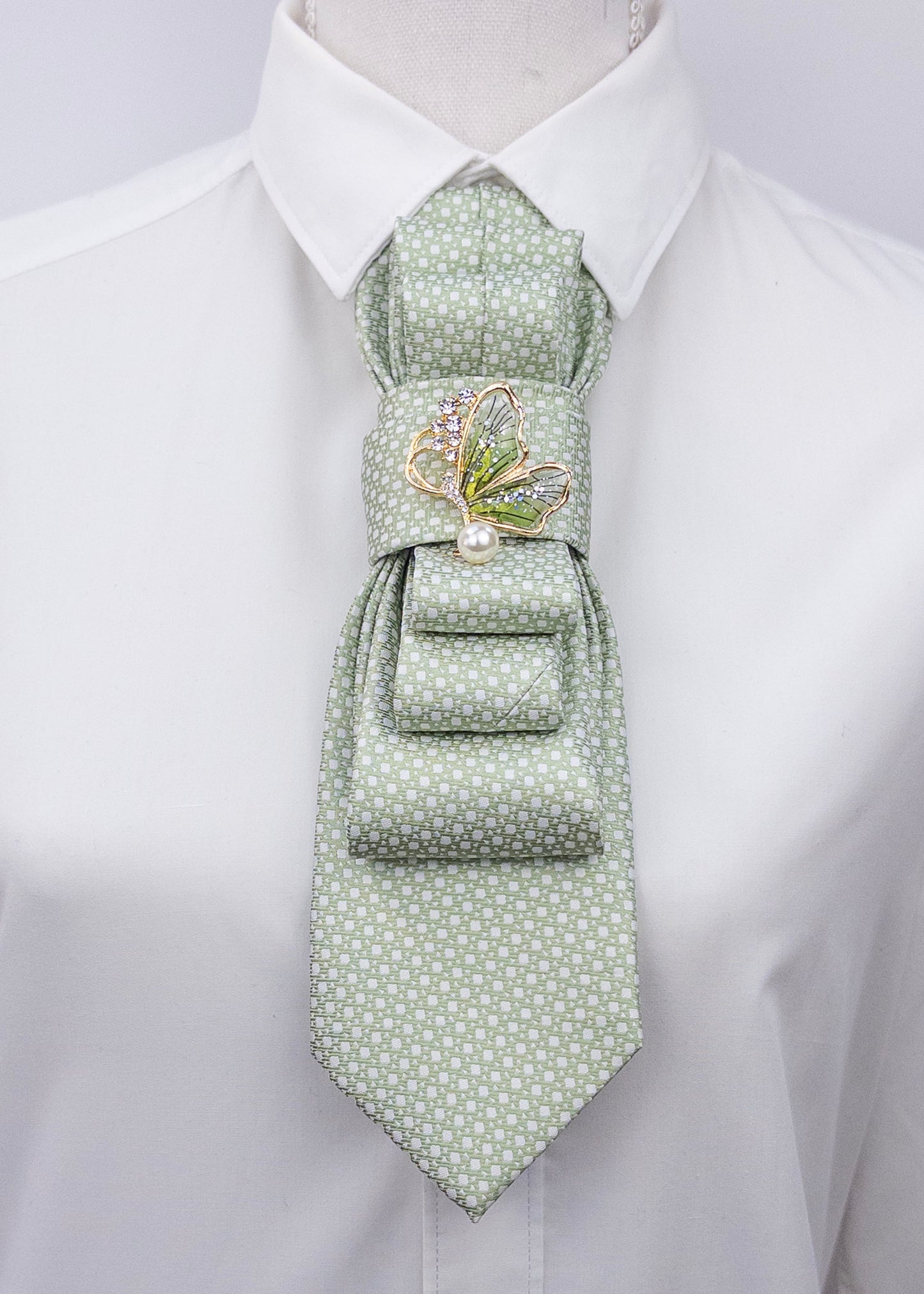 Stropdas groen vlinder