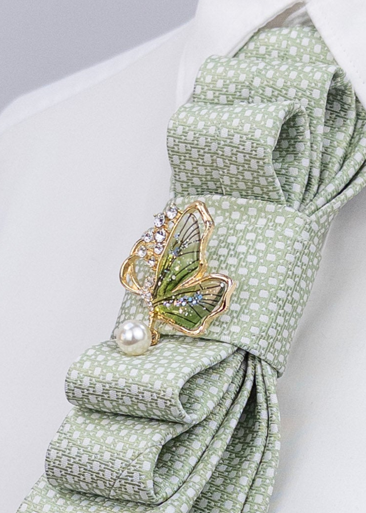 Stropdas groen vlinder