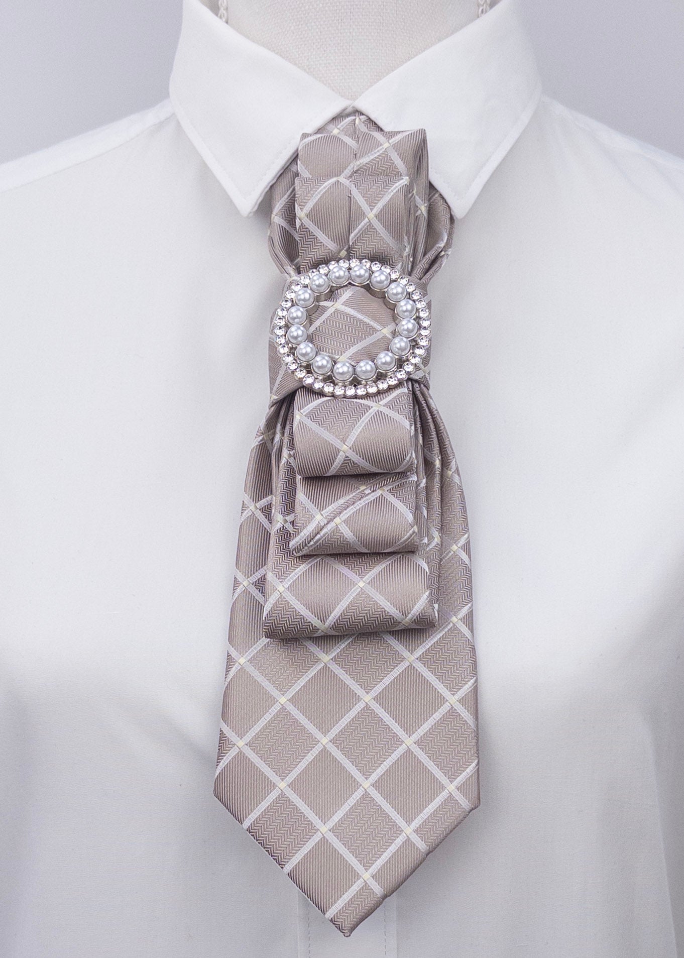 Stropdas zilver rond