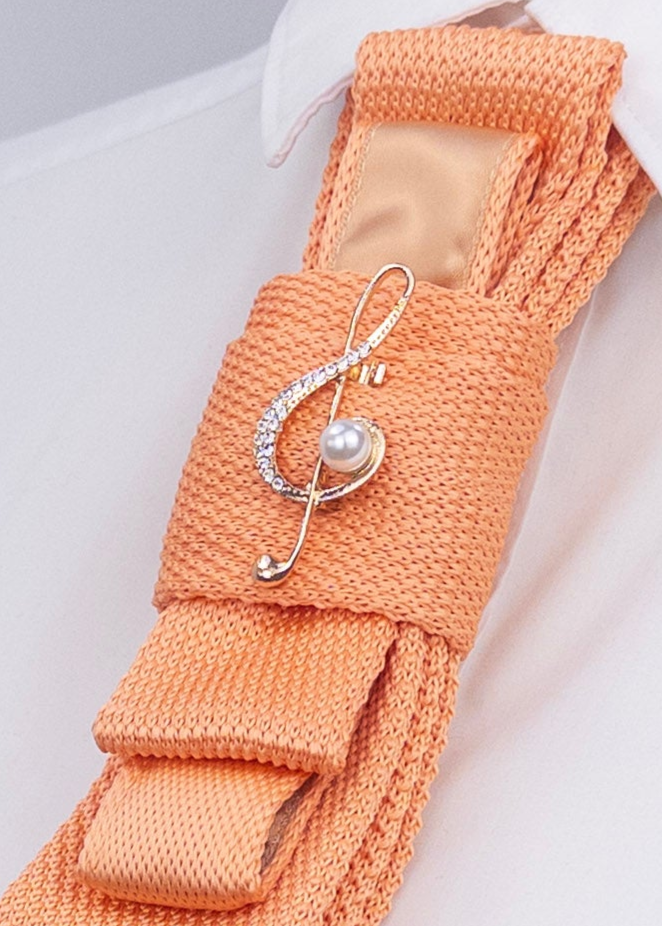 Stropdas oranje muzieknoot