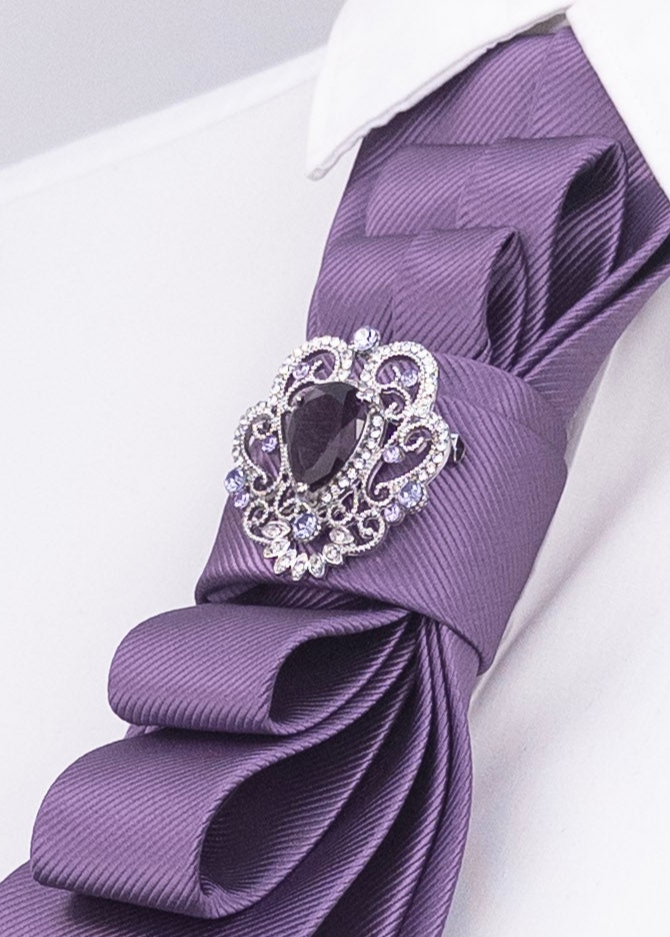 Stropdas paars barok broche