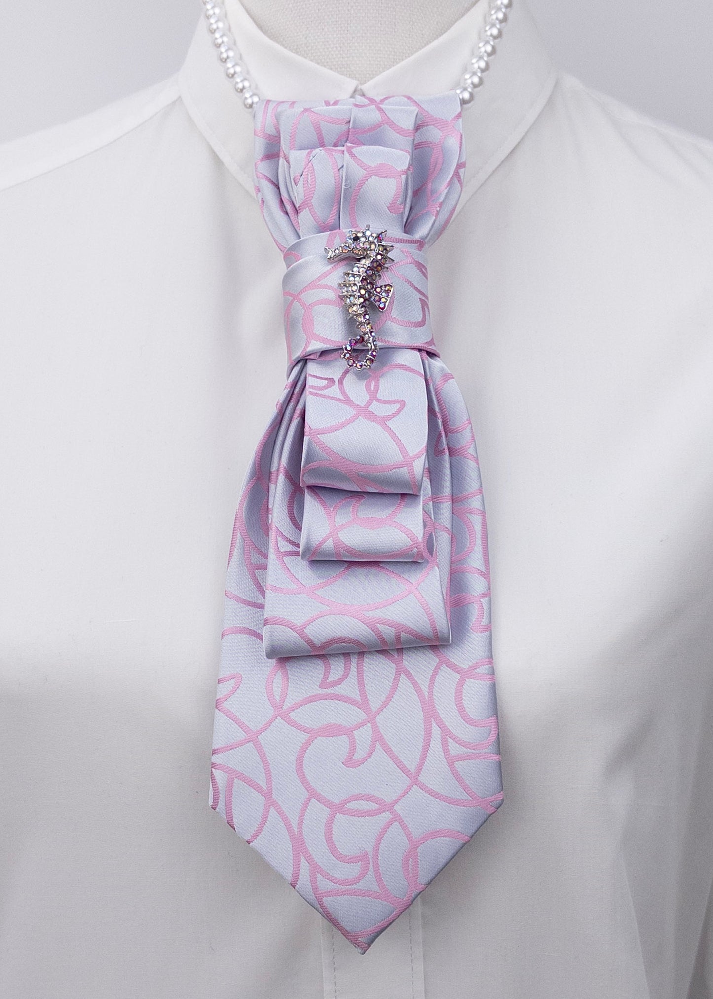 Stropdas zilver lila zeepaardje