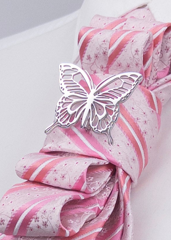 Stropdas roze gestreept