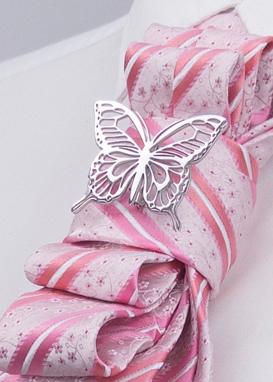 Stropdas roze gestreept