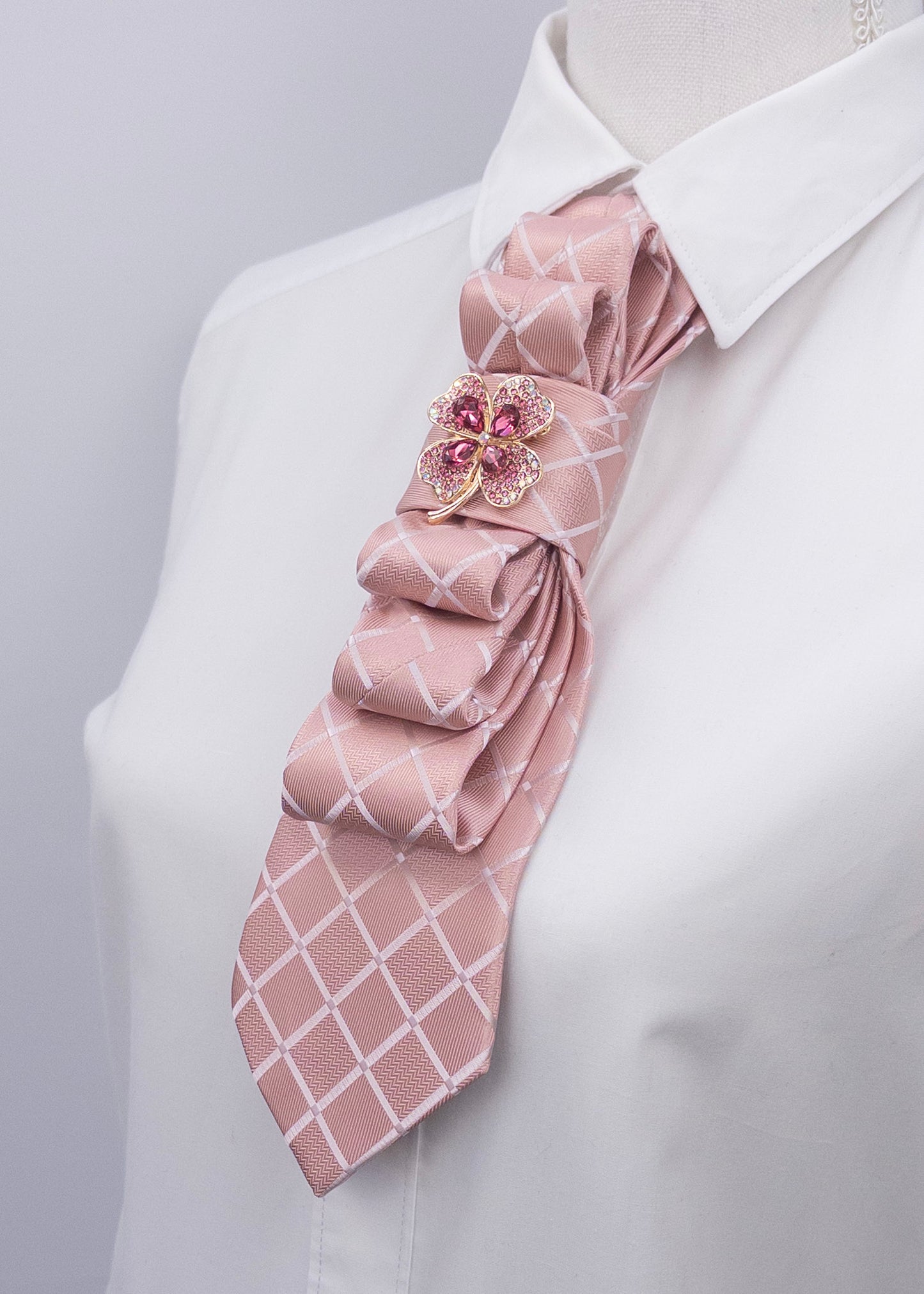 Stropdas roze-ruit-klaver
