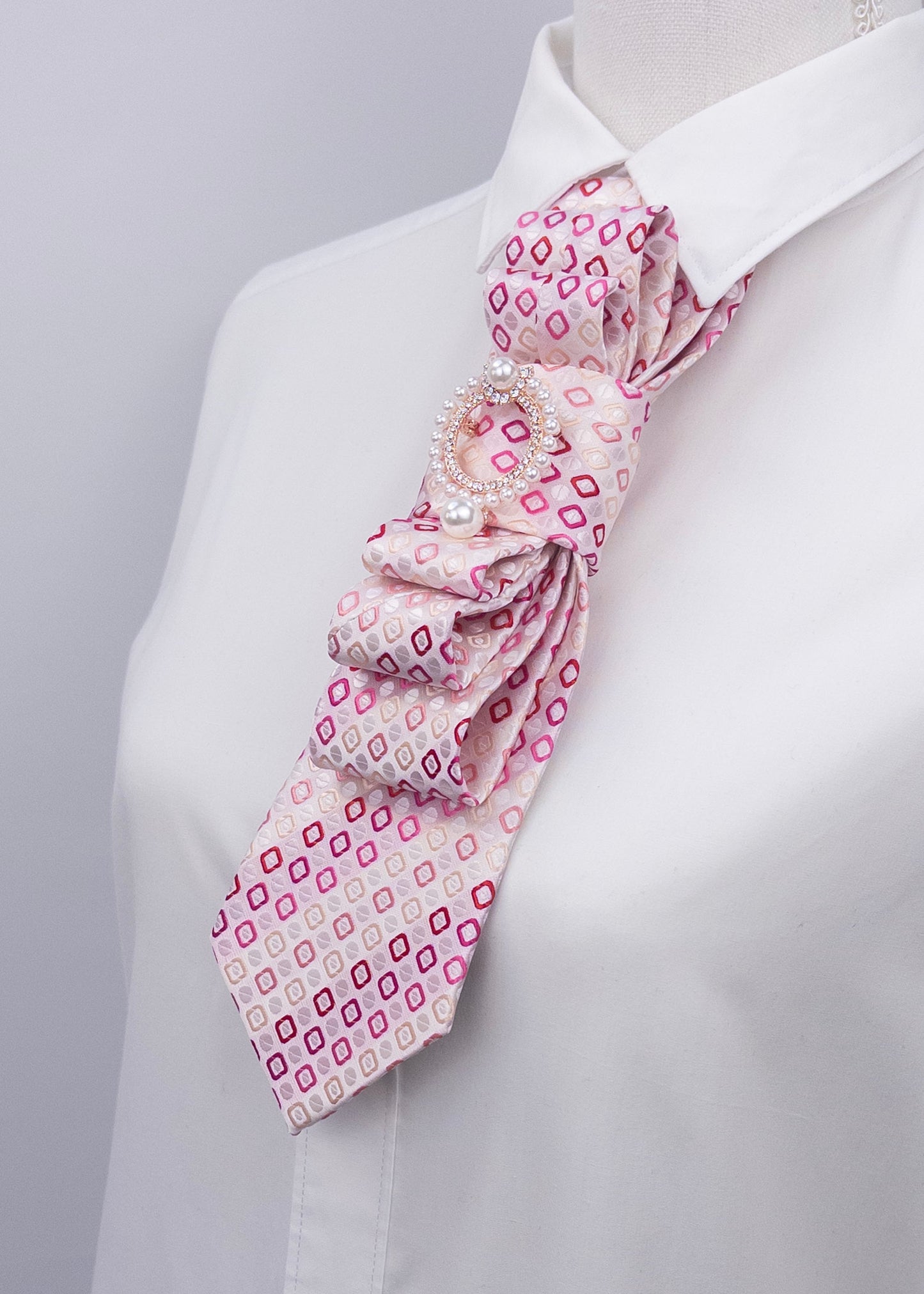 Stropdas roze abstract