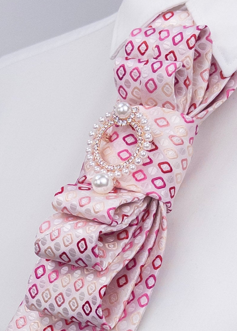 Stropdas roze abstract