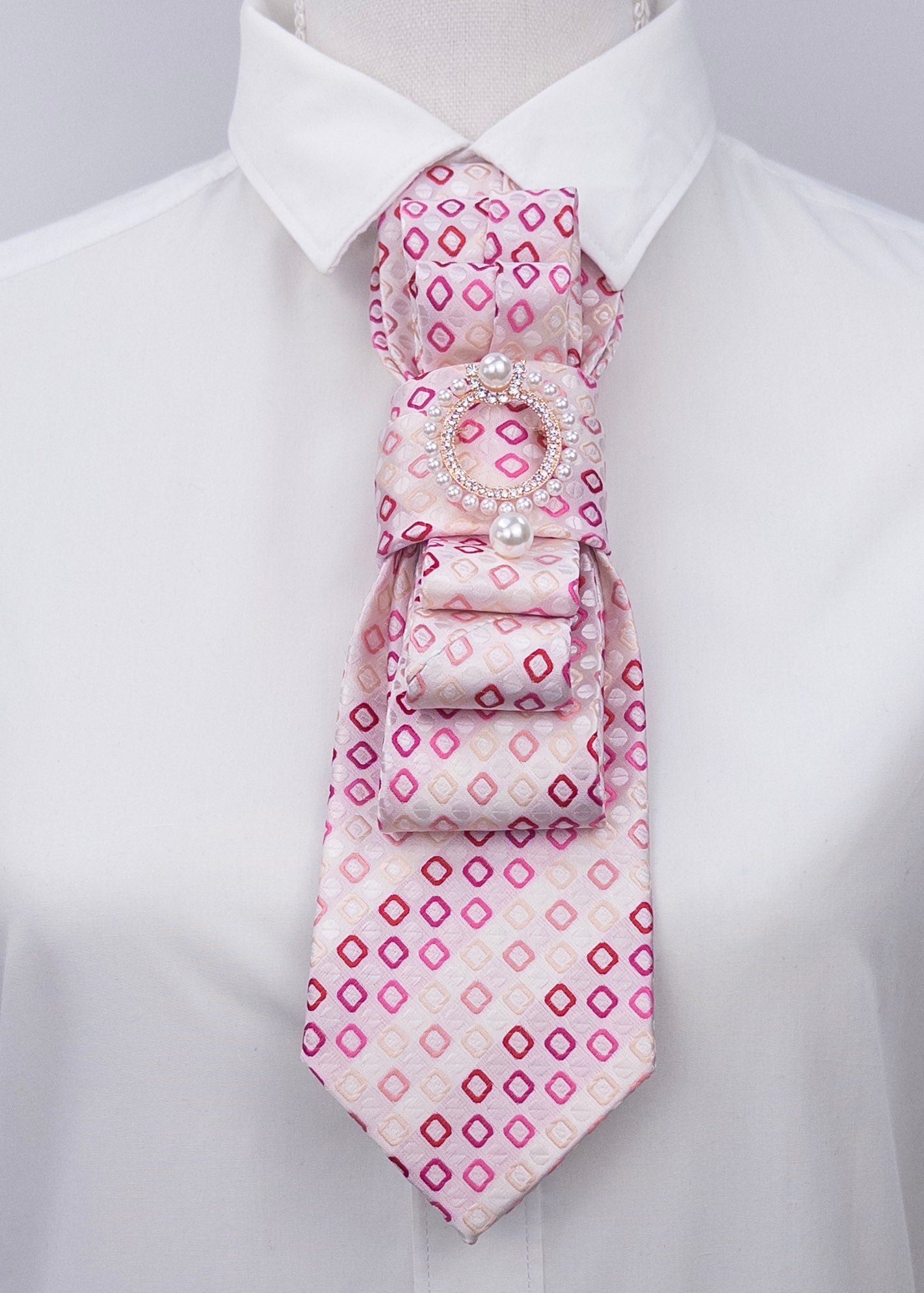 Stropdas roze abstract