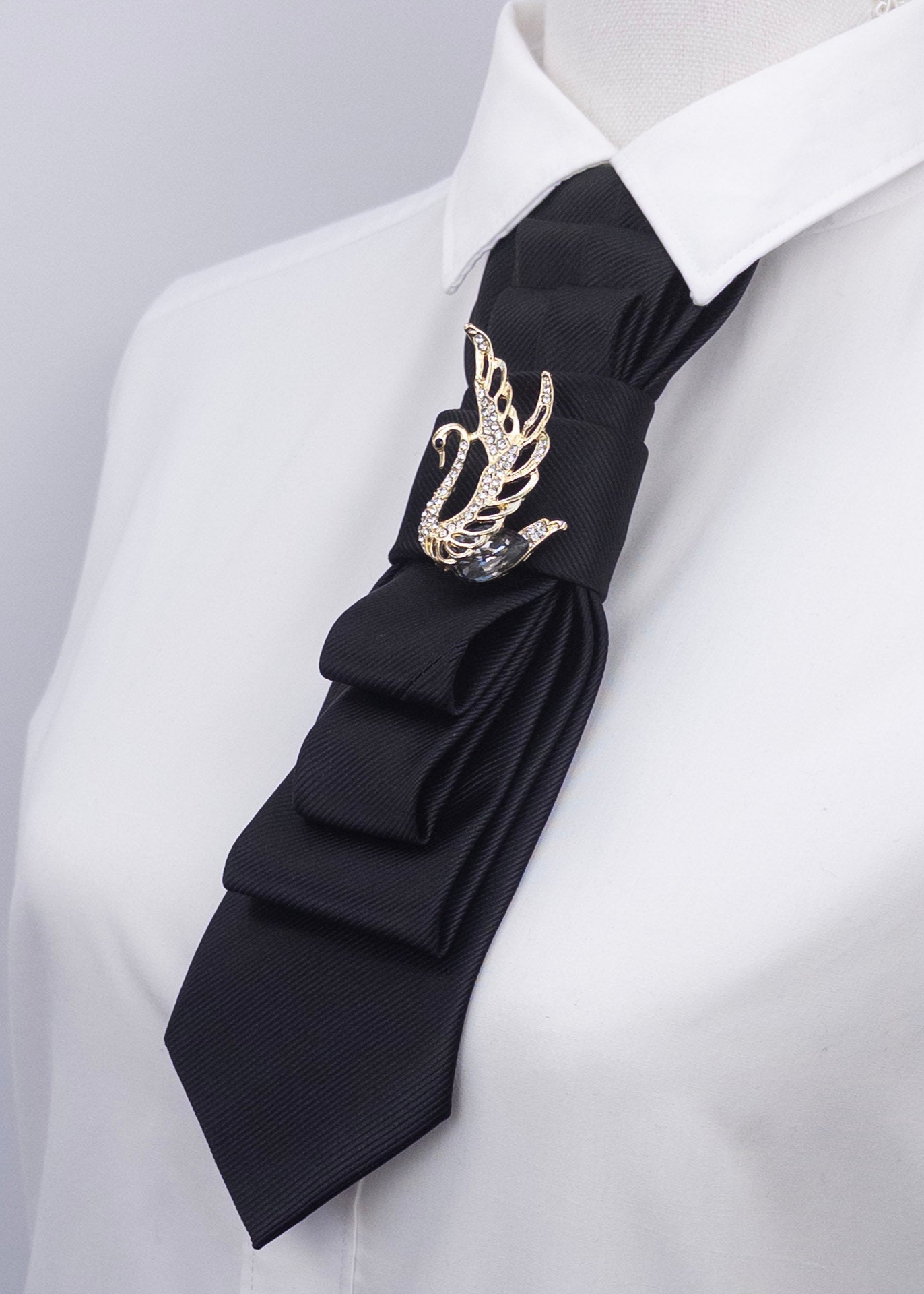 Stropdas zwart zwaan