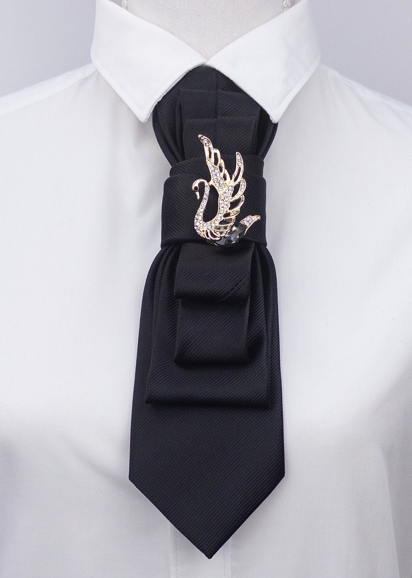 Stropdas zwart zwaan